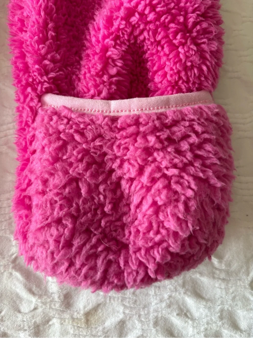 Snozu Hot Pink Sherpa Hooded Baby One-Piece Footie 9-12m
